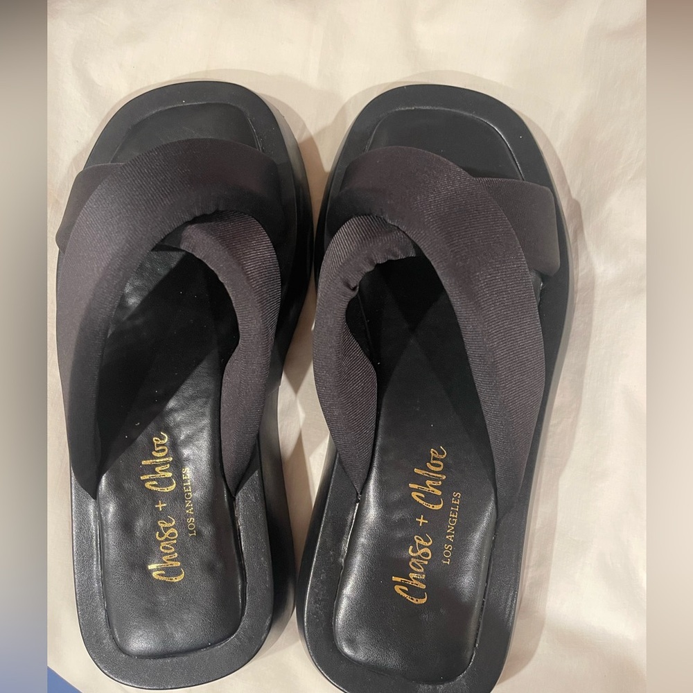 Chase + Chloe Black Mules